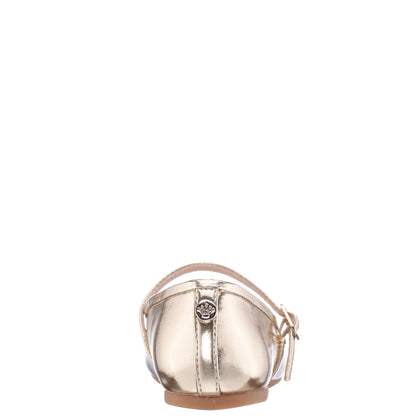 Nina Nicola in Gold Metallic, back view