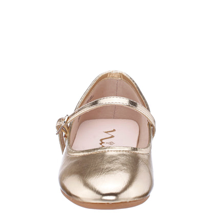 Nina Nicola in Gold Metallic, front view