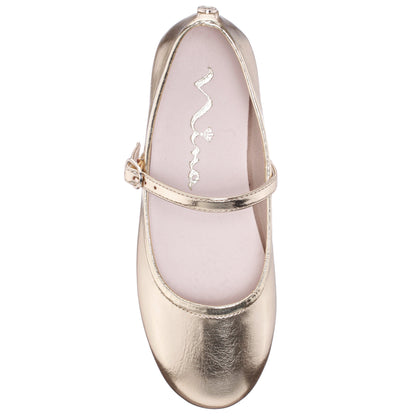 Nina Nicola in Gold Metallic, top view