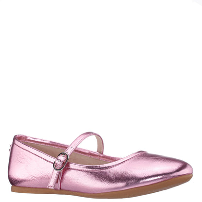 Nina Nicola in Light Pink Metallic, angled view