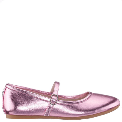 Nina Nicola in Light Pink Metallic, side view
