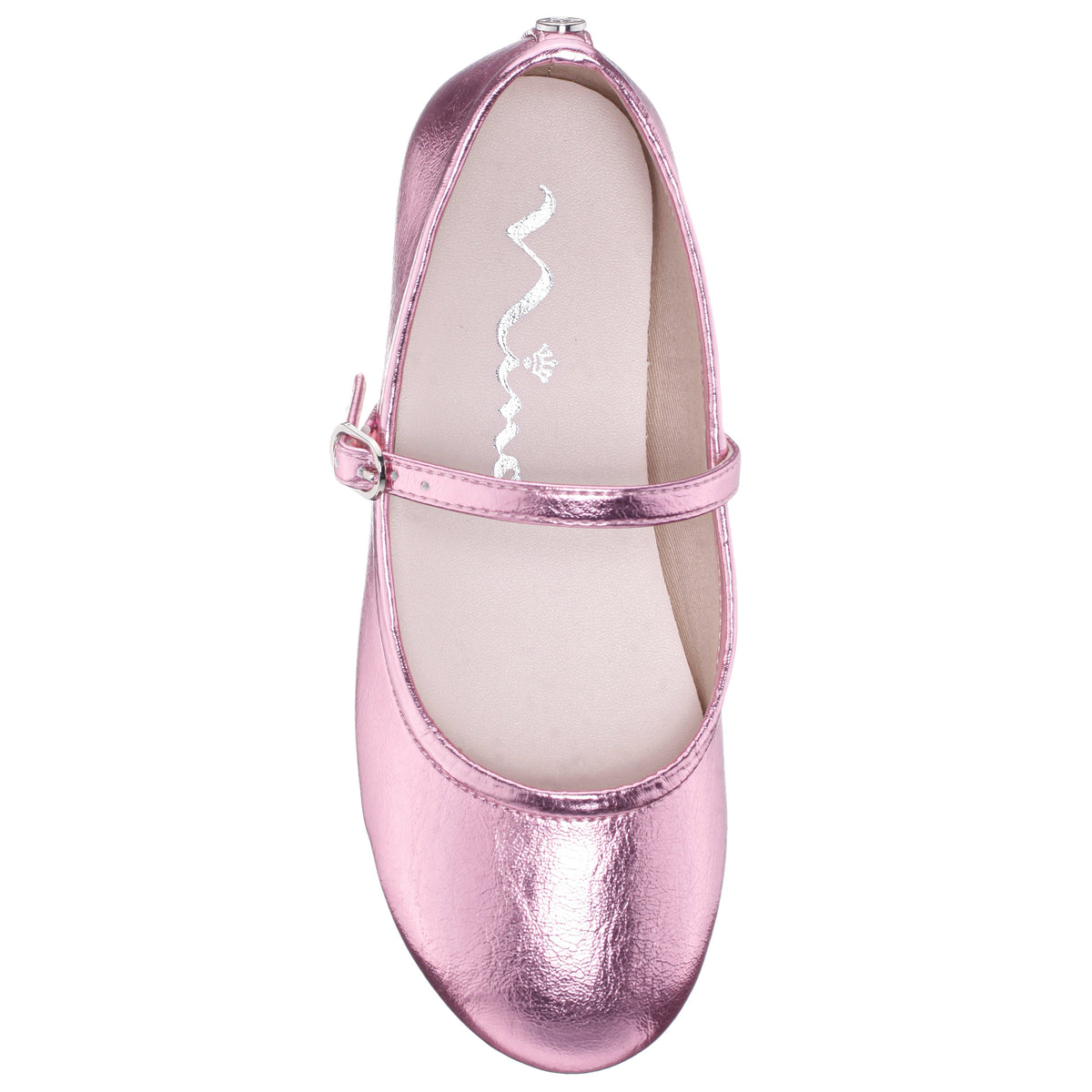 Nina Nicola in Light Pink Metallic, top view