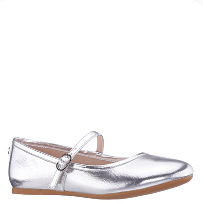 Nina Nicola in Silver Metallic, angled view
