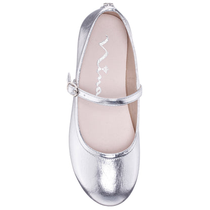 Nina Nicola in Silver Metallic, top view