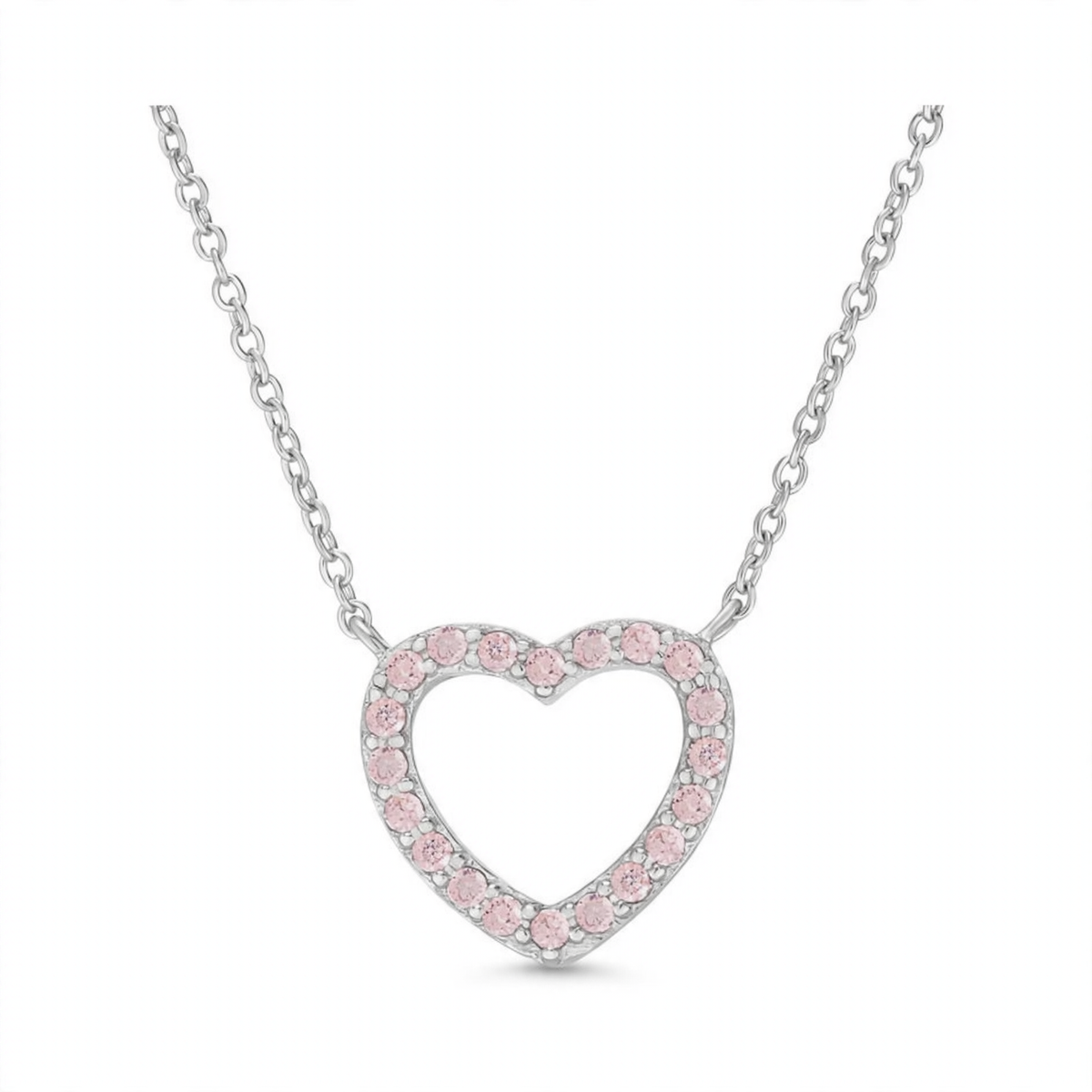 Open Heart CZ Necklace