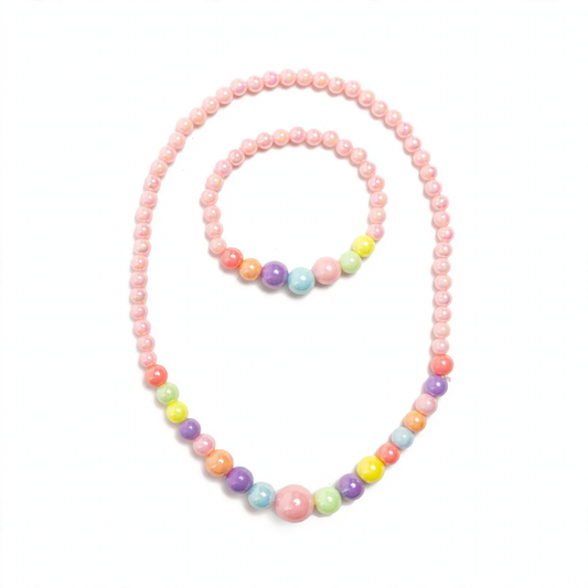 Pearly Pastel Necklace and Bracelet Set