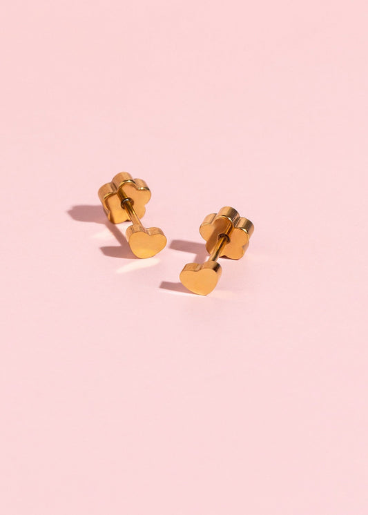 Tiny Classic Heart Stud - Gold