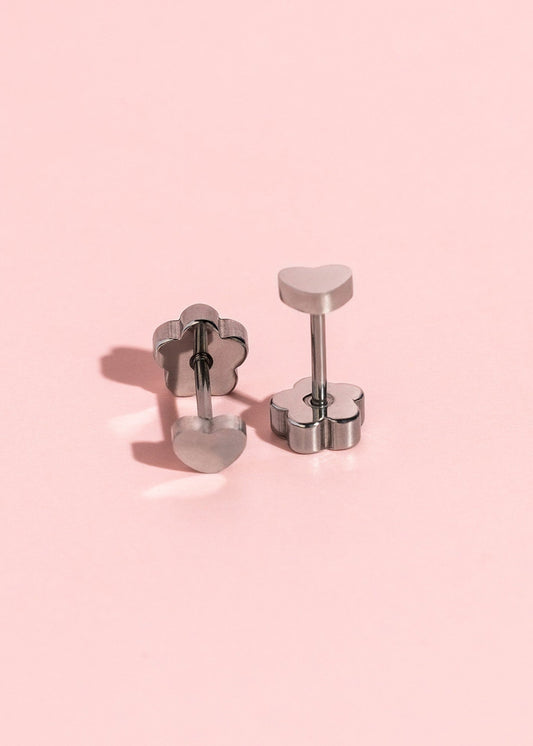 Tiny Classic Heart Stud - Silver