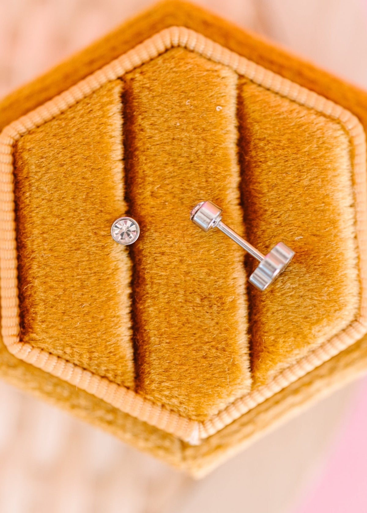 Silver Tiny Diamond Stud - Clear