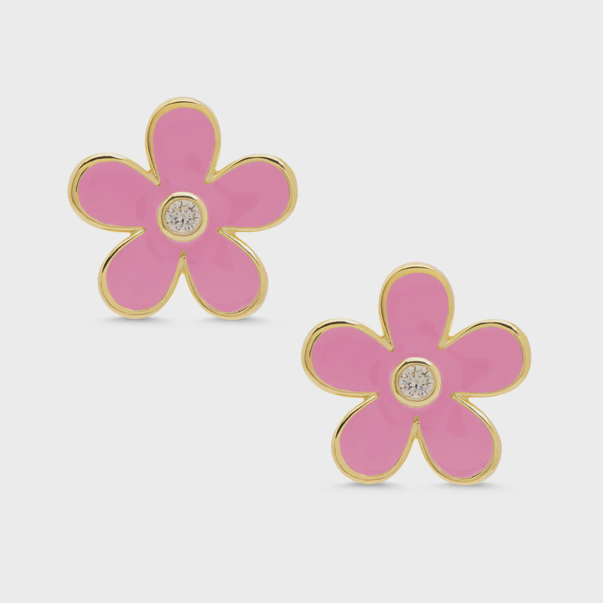 Flower CZ Stud Earrings