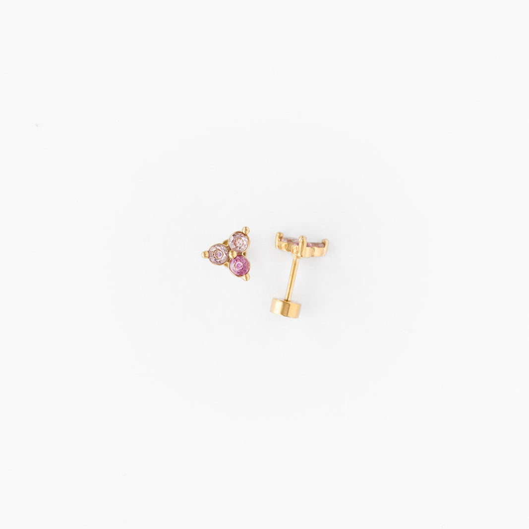 Pip Pop Post Ombre Gem Studs in Pink