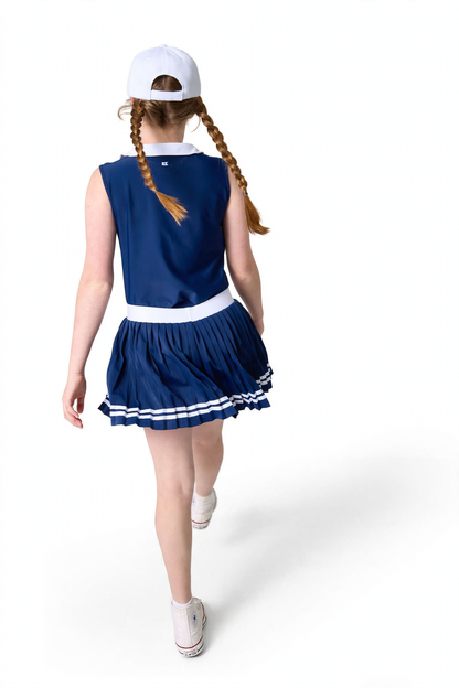 Pleated Skort - Navy (4)