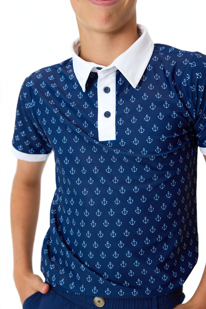 Polo Shirt Nautical - Anchor Print (2)