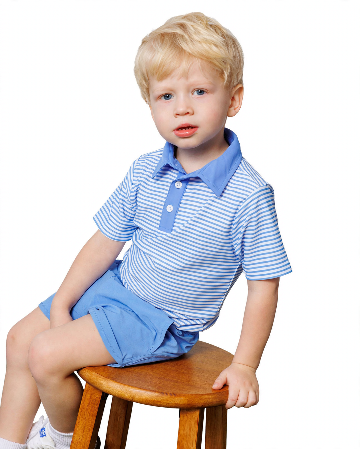 Polo Shirt - Sky Blue Thin Stripe (3)