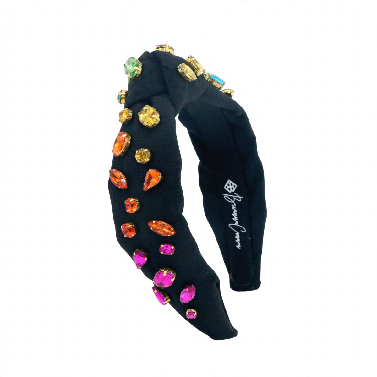Rainbow Gradient Headband With Hand Sewn Crystals