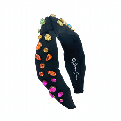 Rainbow Gradient Headband With Hand Sewn Crystals