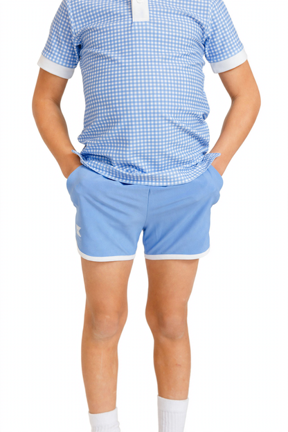 Retro Super Short - Sky Blue w/White Piping (3)