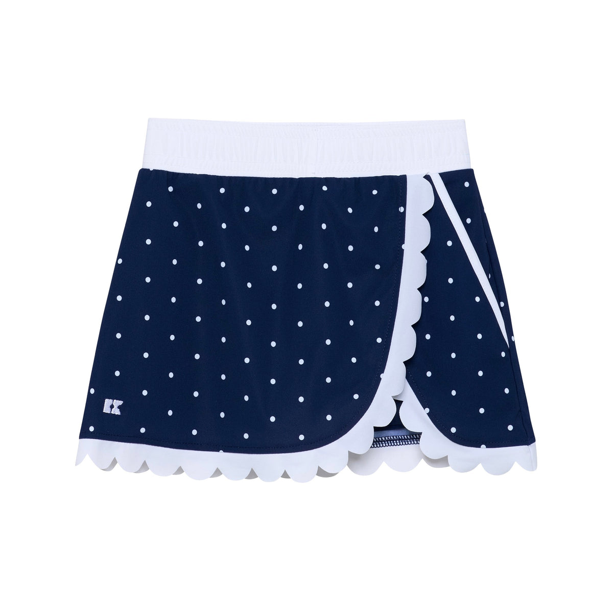 Scalloped Court Skort - Navy/White