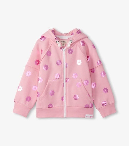 blossom raw edge hoodie