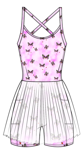 GIRLS TENNIS DRESS IN LUCKY BUTTERFLIES