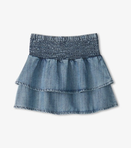 tencel smocked skirt