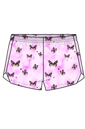 GIRLS GYM SHORTS IN LUCKY BUTTERFLIES