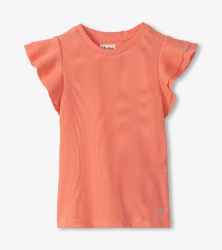 coral fusion ruffle sleeve tank