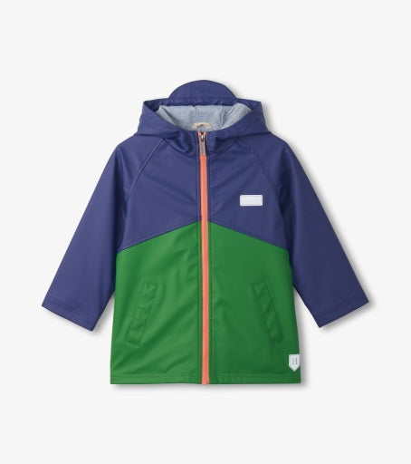 navy and juniper raglan rain jacket