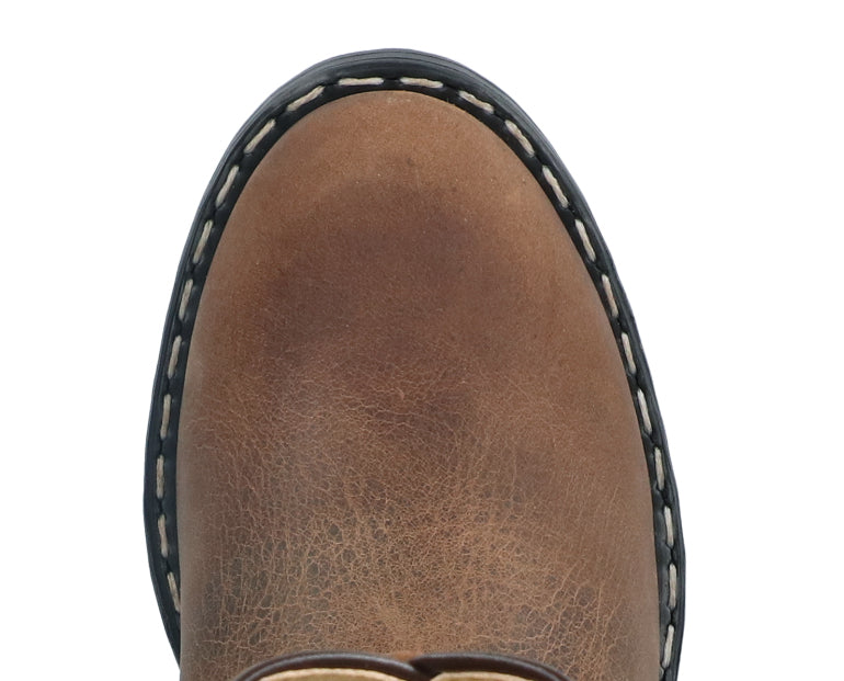 Smoky Mountain Roper Brown Oil Distress 3036 toe detail