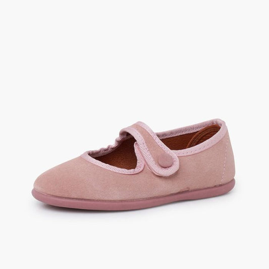 0413 Suede Loop Fastner Mary Janes