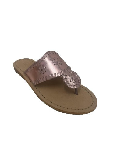 Girls Jacks Flat Sandal - Metallic Nappa
