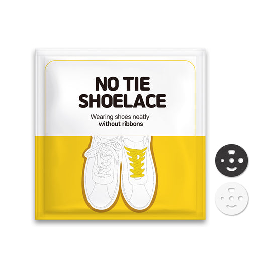 No Tie Shoelace Anchors - supplier packaging with White and Black anchors