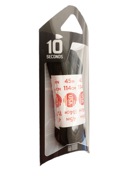 10 Seconds 45 inch Oval Shoe Laces - Black