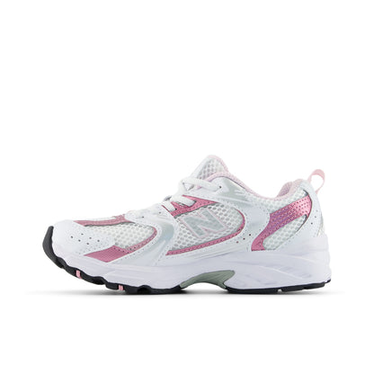 New Balance 530 Bungee Little Kids PZ530RK White with Pink Sugar - medial view