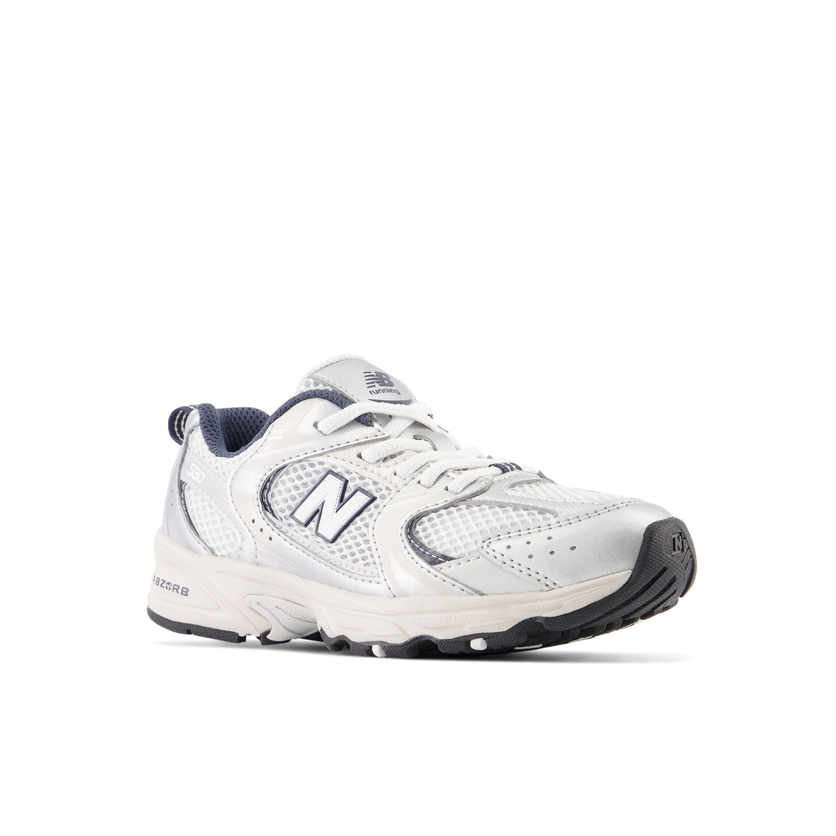 New Balance 530 Bungee Little Kids PZ530KA Summer Fog with Nimbus Cloud and NB Navy - front three-quarter view
