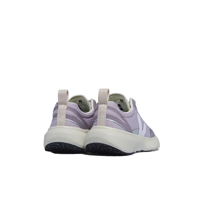 VEJA Canary Elastic Laces Alveomesh — Parme White — rear view (YL1803630); official square photo; original shoe pixels preserved