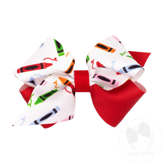 Mini Back to School Bow – Crayon
