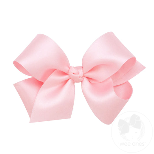 Medium French Satin Bow – Light Pink/LPK