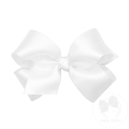 Medium French Satin Bow – White/WHT